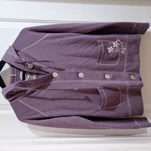 Life is Good women's purple‎ sleep jacket sweater loungewear size Small